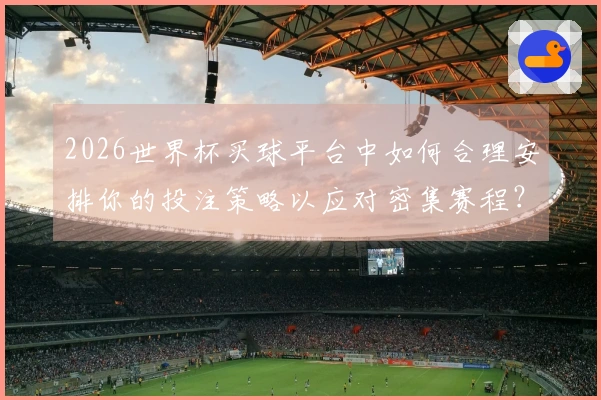 2026世界杯买球平台中如何合理安排你的投注策略以应对密集赛程？